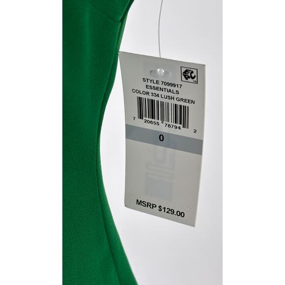 CeCe Womens A Line Short Sleeve Bow Neck Ruffle Hem Dress Size 0 Lush Green New - Picture 9 of 10